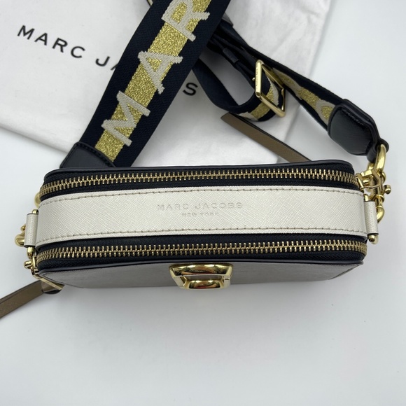 Marc Jacob Snapshot crossbody multi leather bag gray with dust bag gold strap - Picture 5 of 16